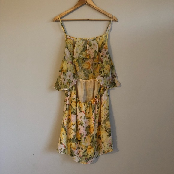 lovers + friend open back floral print dress L - Picture 5 of 7
